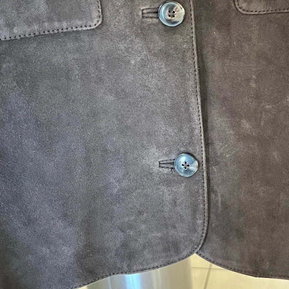 Madewell Stitched-Collar Shirt-Jacket in Suede Dark Carob S - Picture 15 of 16